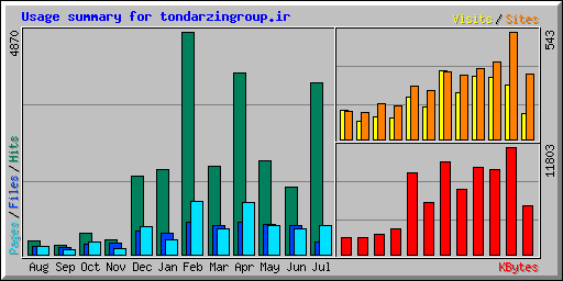 Usage summary for tondarzingroup.ir